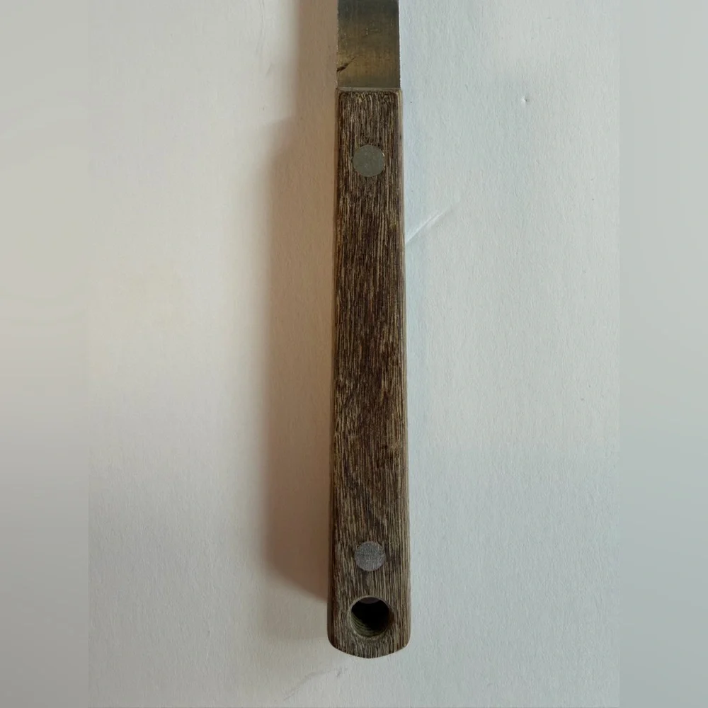 Vintage Kitchen Japan Stainless Steel 11” Spout Ladle w/ Wood Handle